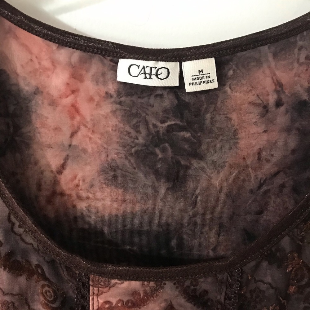 CATO - Sleeveless Dressy Top -Brown Size Small - Picture 3 of 9